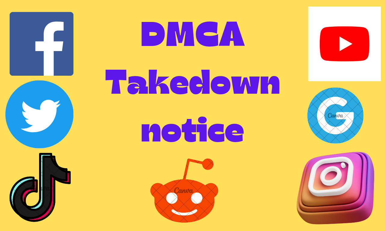 Send dmca takedown notice,fb,yt,ig,twitter, onlyfans,google,tiktok, shopify  dmca by Alien_wear | Fiverr