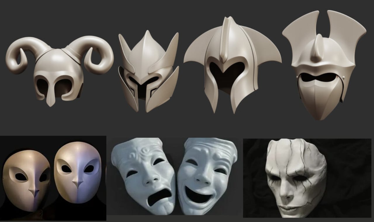 Créer un casque 3d, un masque 3d, un masque de cosplay 3d pour l'impression  3d
