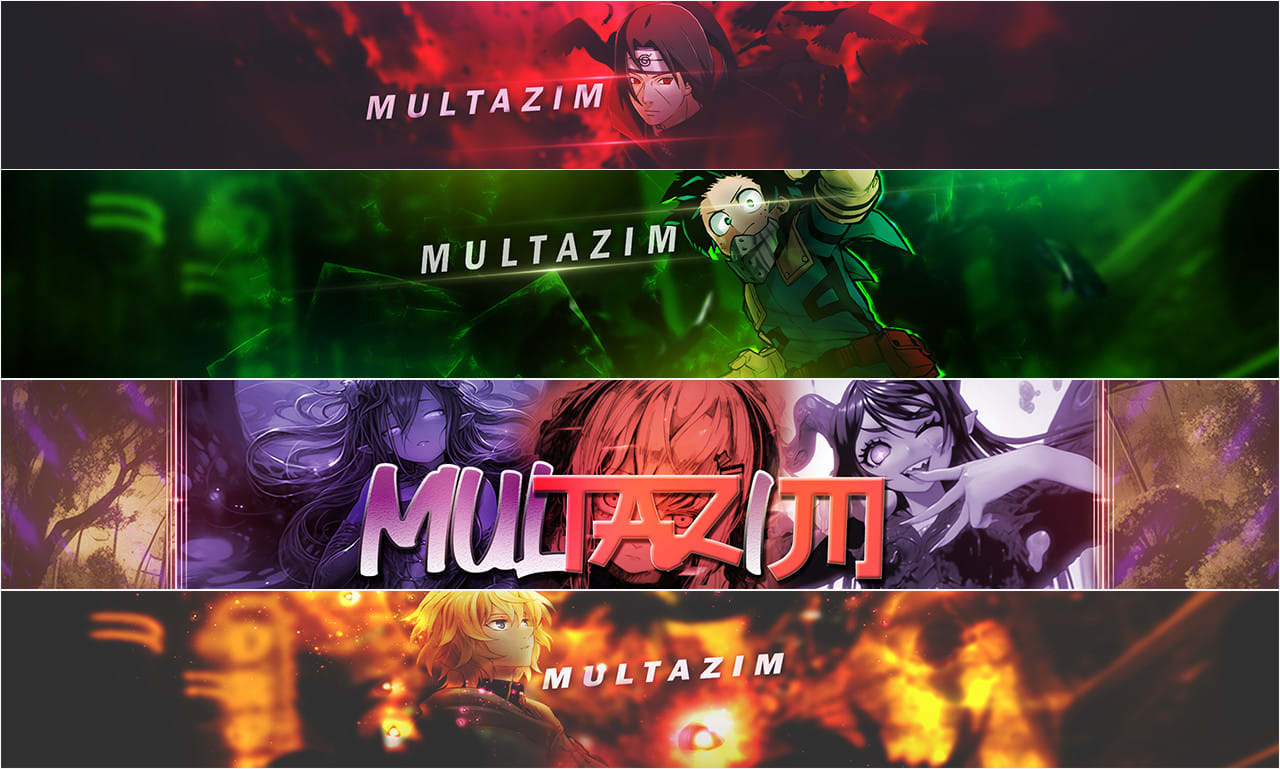 Design cool anime banner header for youtube, twitch, discord by Muttti_ |  Fiverr