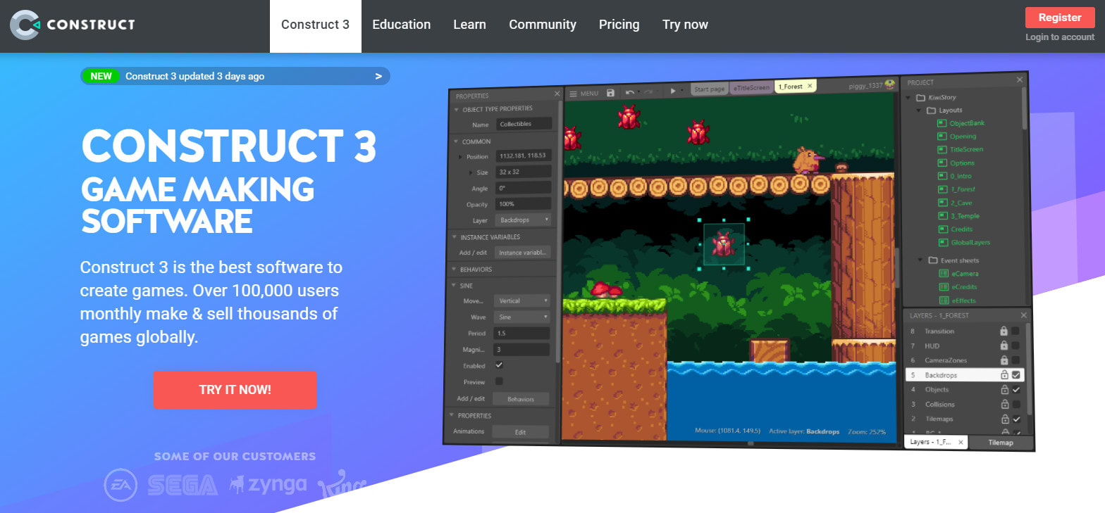 Game Making Software - Construct 3