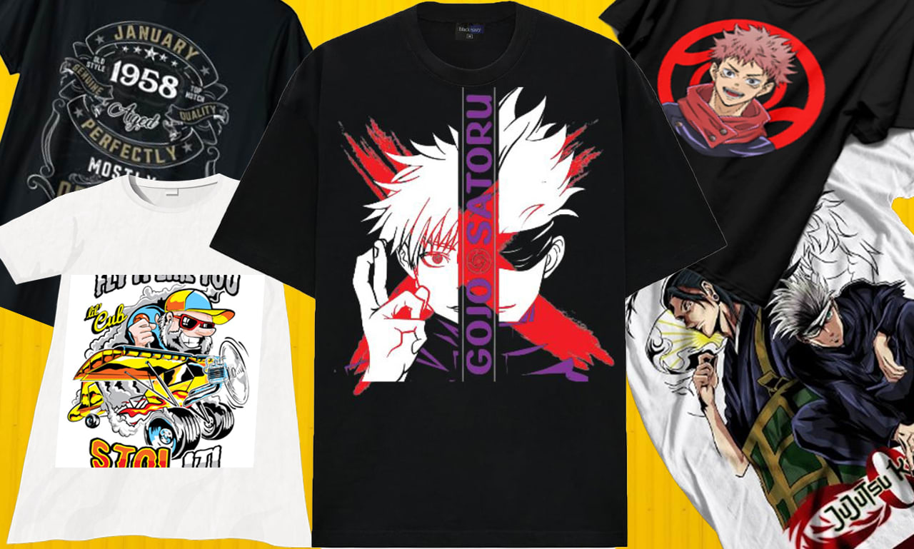 Design 3d t shirt mockup anime cartoon vintage tshirt by Omm317 Fiverr
