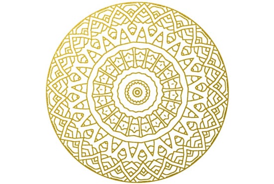 Create 5 Faux Gold Foil Mandala Coloring Book Pages By