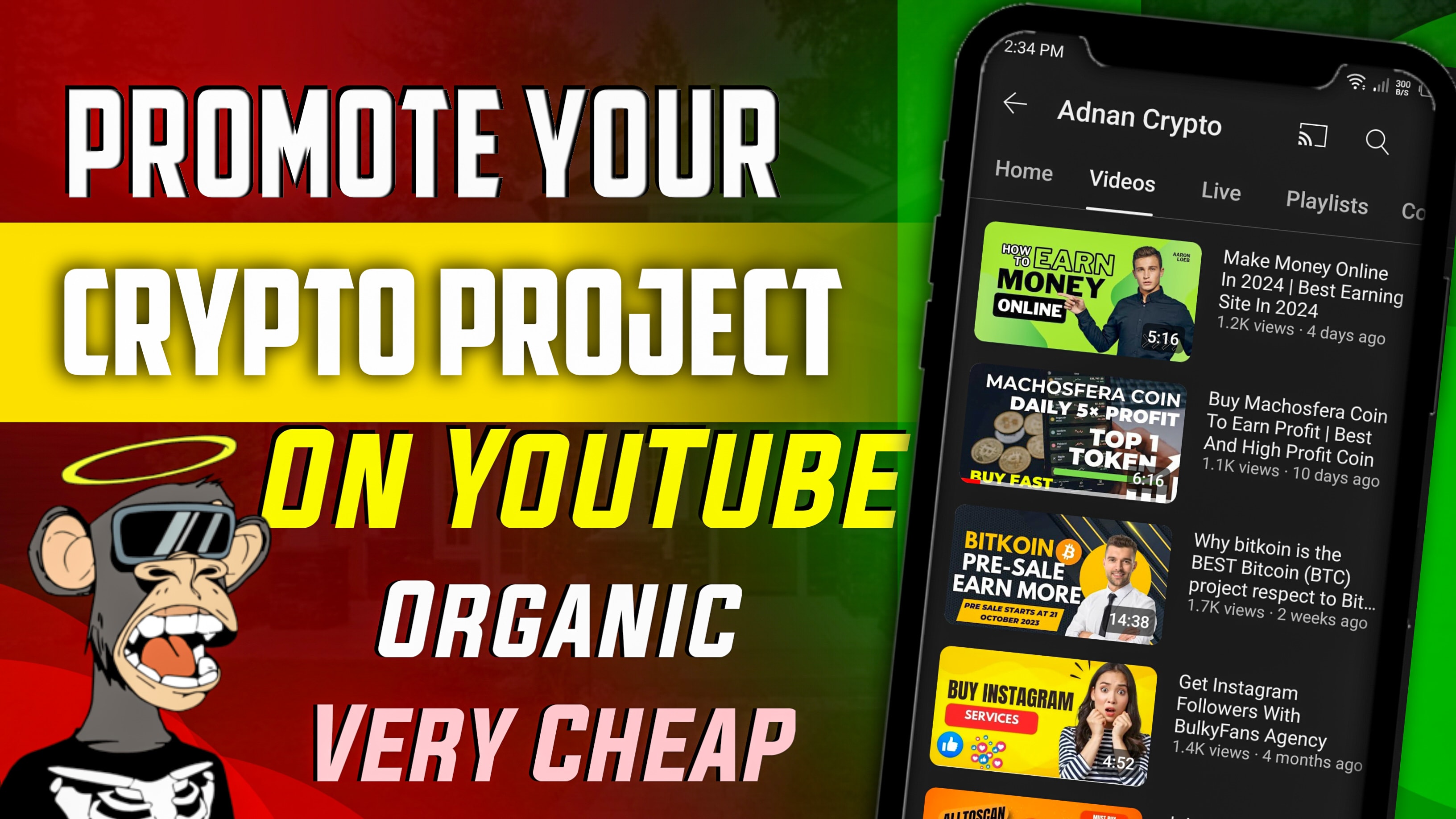 Promote your crypto project on my official youtube channel by  Adnanshahbaz786 | Fiverr