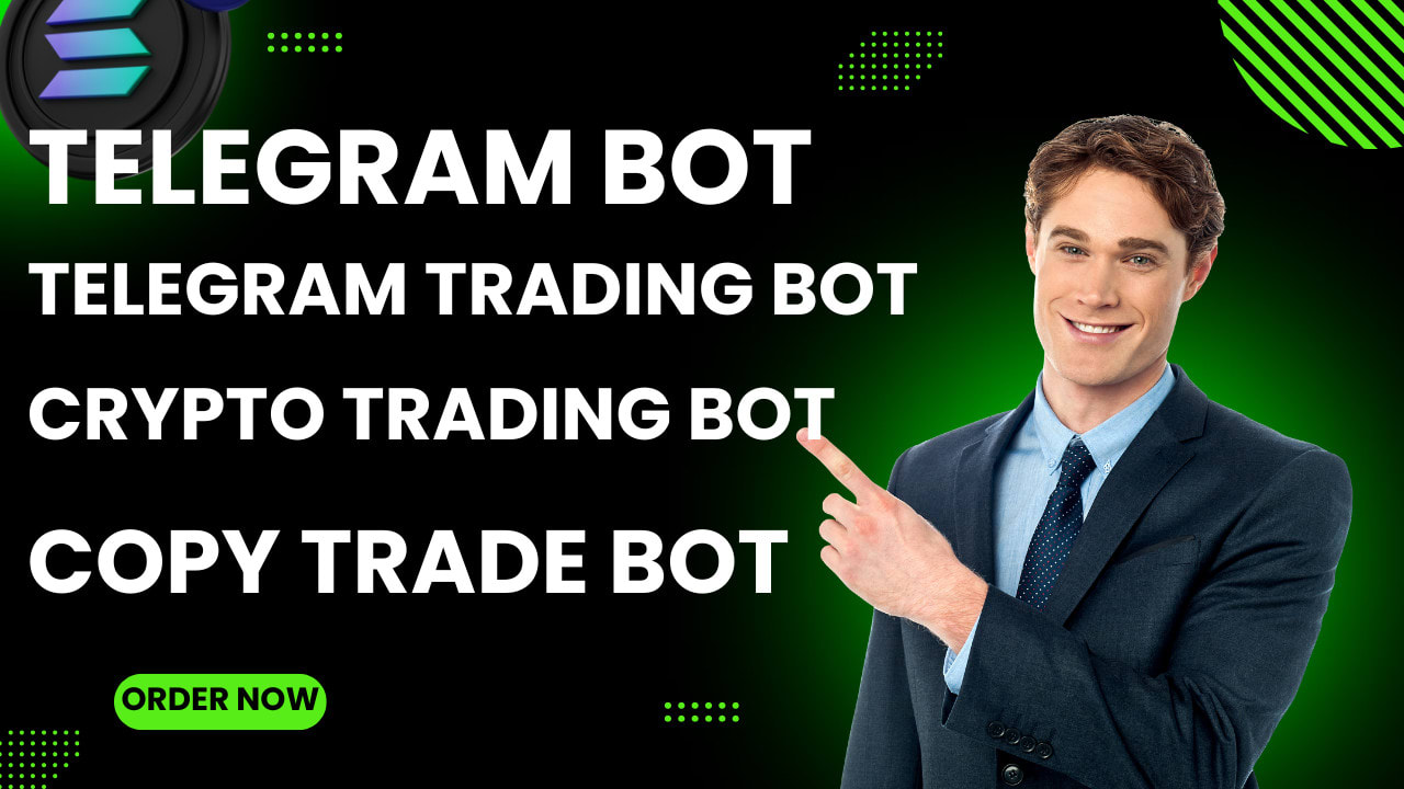 Bot do telegram, bot de negociação no telegram, bot de criptomoedas, cópia  de trade, bot de solana
