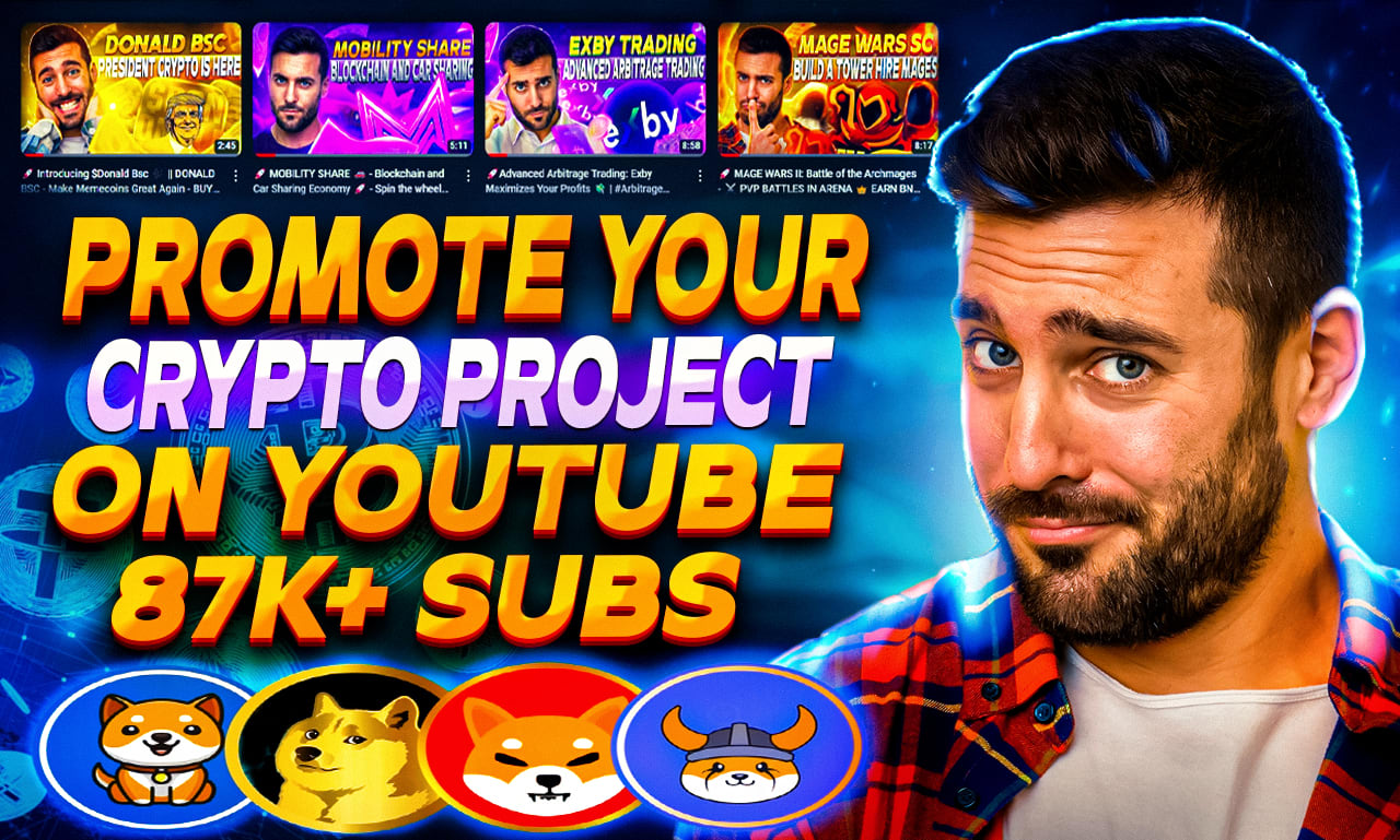 Promote your crypto project or nfts projects on my best youtube channel by  Ammar76358 | Fiverr