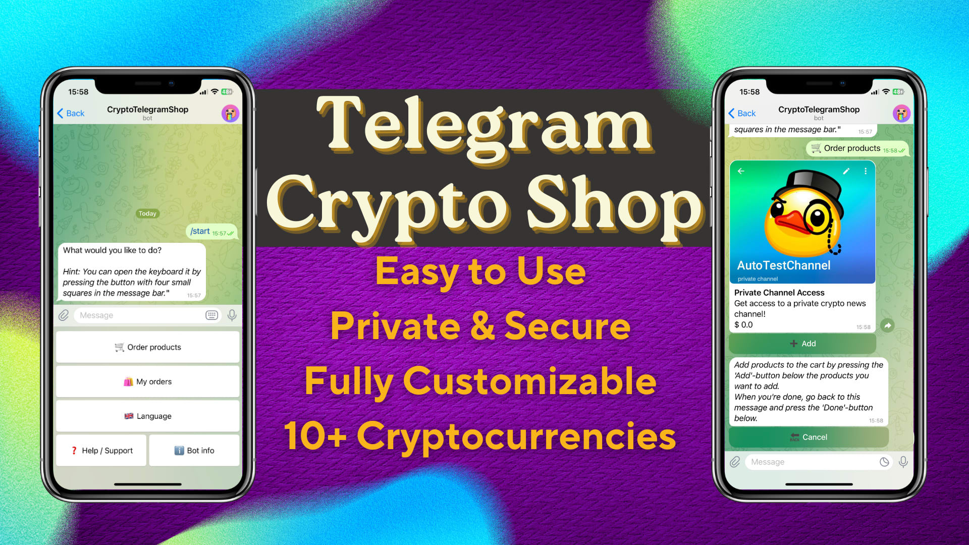 Develop a premium privacy focused crypto telegram bot shop by Coderlukas |  Fiverr