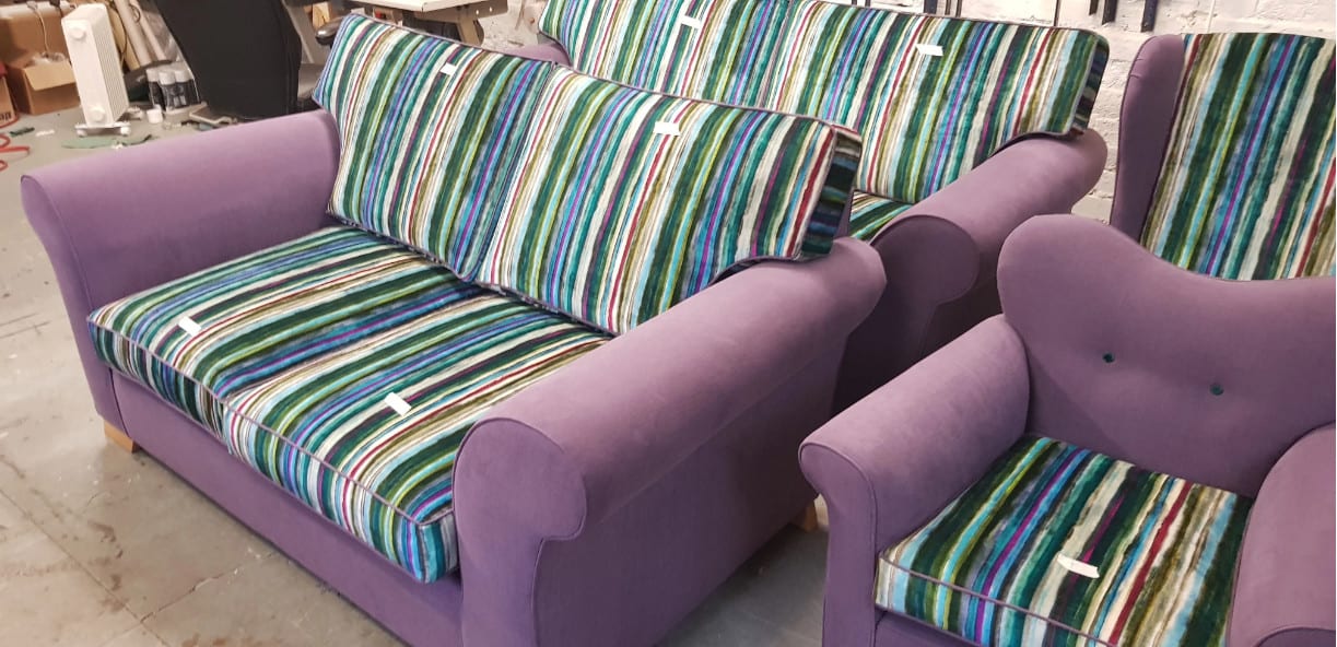 reupholster sofas and chairs with any fabric selected