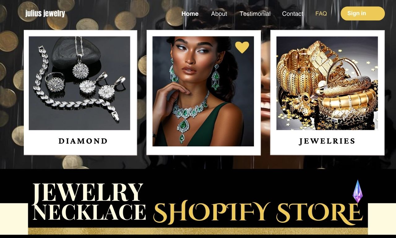 Design jewelry website jewelry shopify store necklace store jewelry dropshipping by Ecomwebsculptor Fiverr