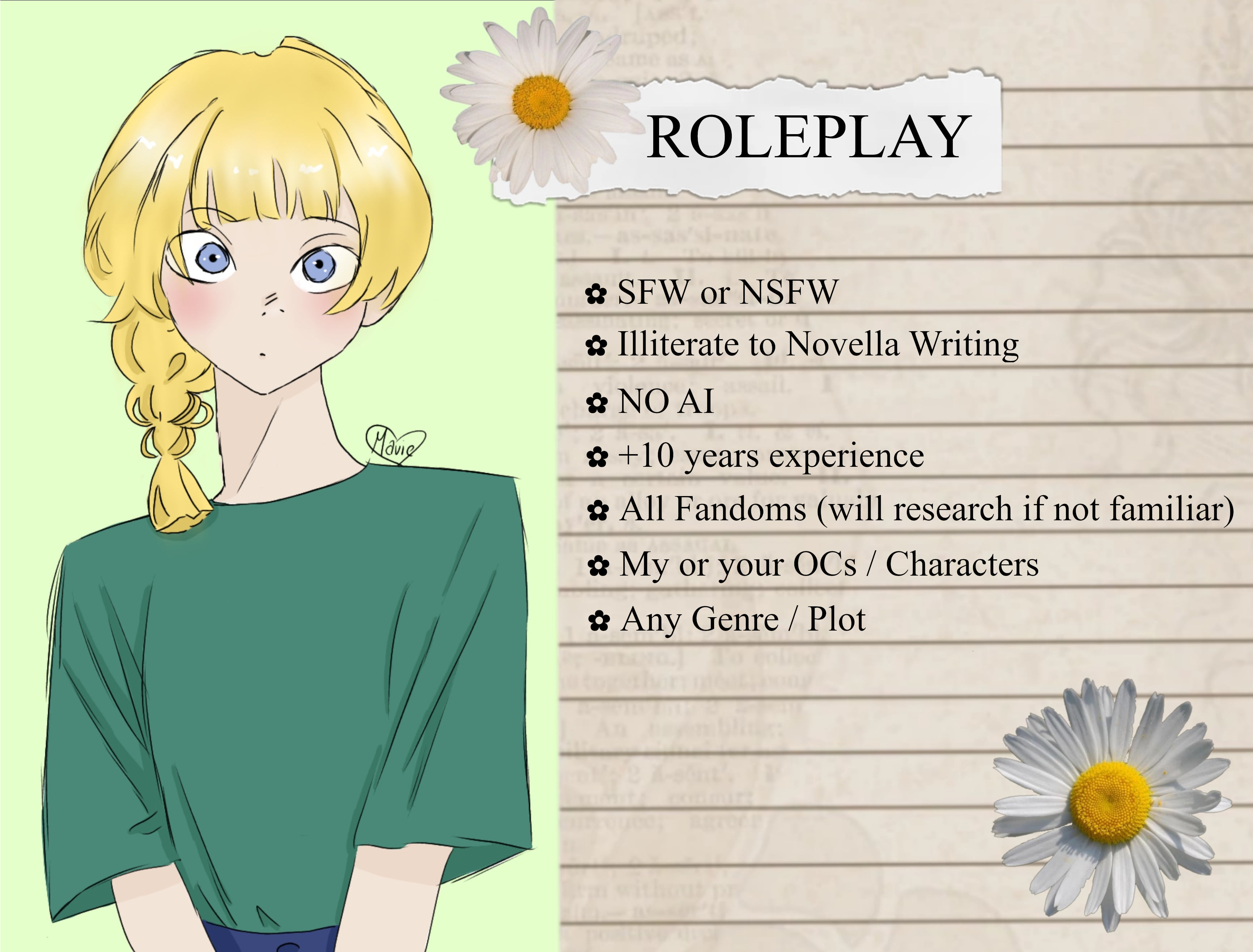 Write interactive roleplay with you by Mavieowo | Fiverr