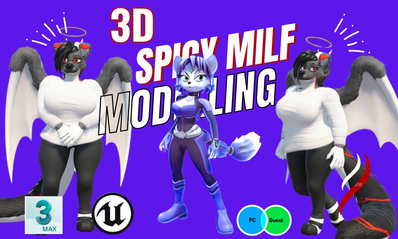 3d vrchat character, furona, furry avatar, nsfw model in vtuber, vrc, quest  by Amelia_ndia | Fiverr