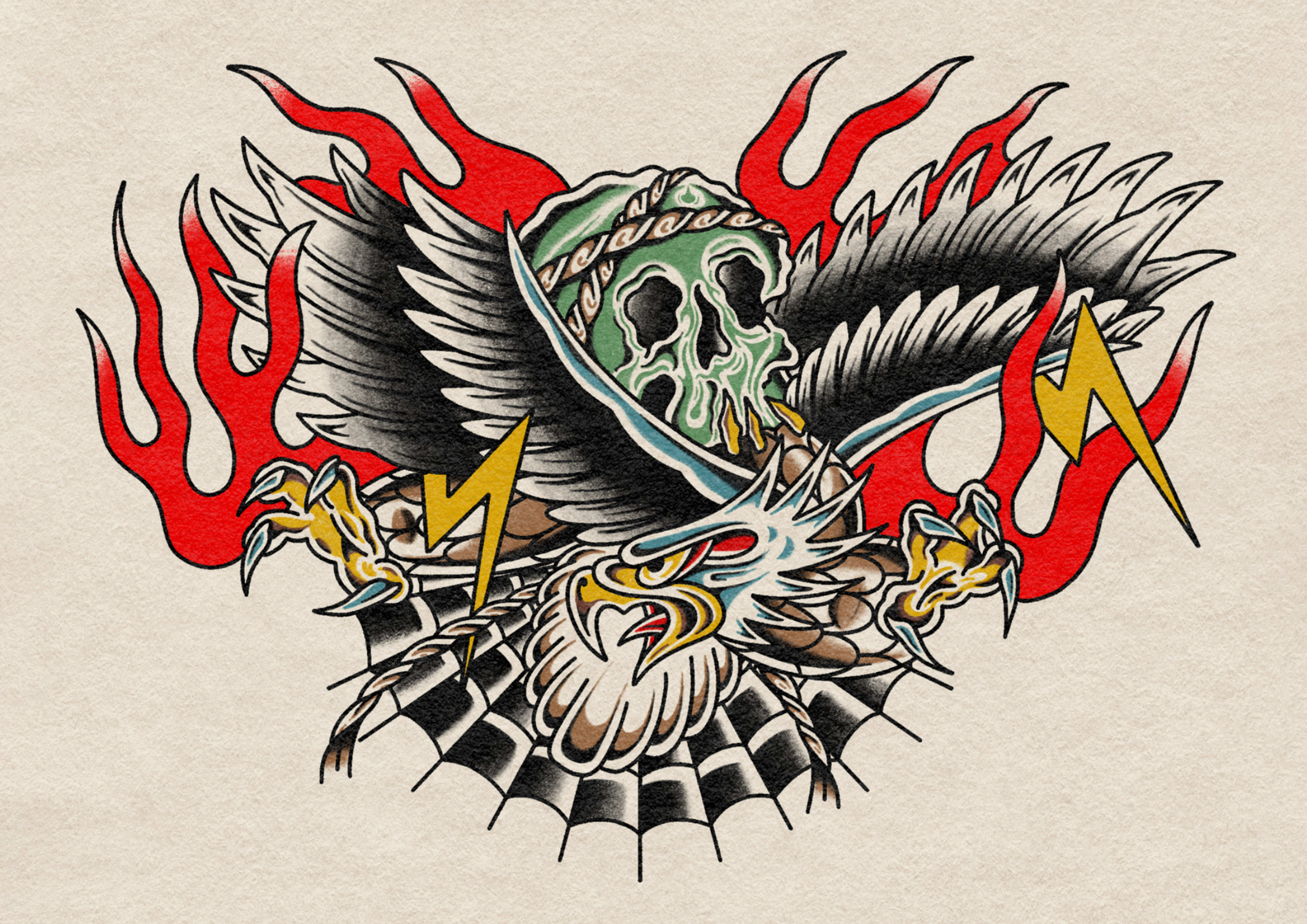 Draw traditional old school tattoo design by Wicktortattoo Fiverr