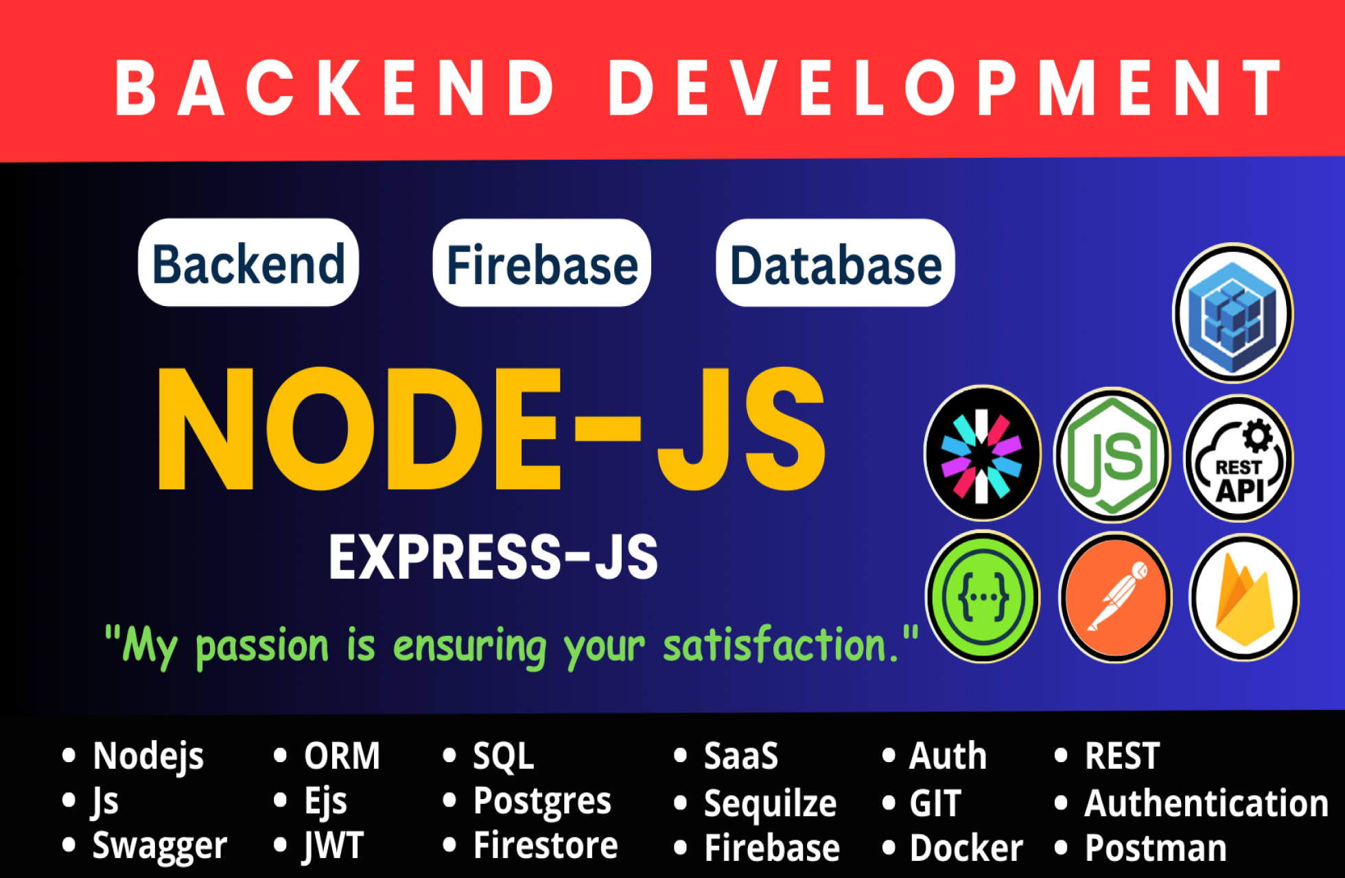 Develop custom nodejs, spring boot, nestjs go backend, rest apis