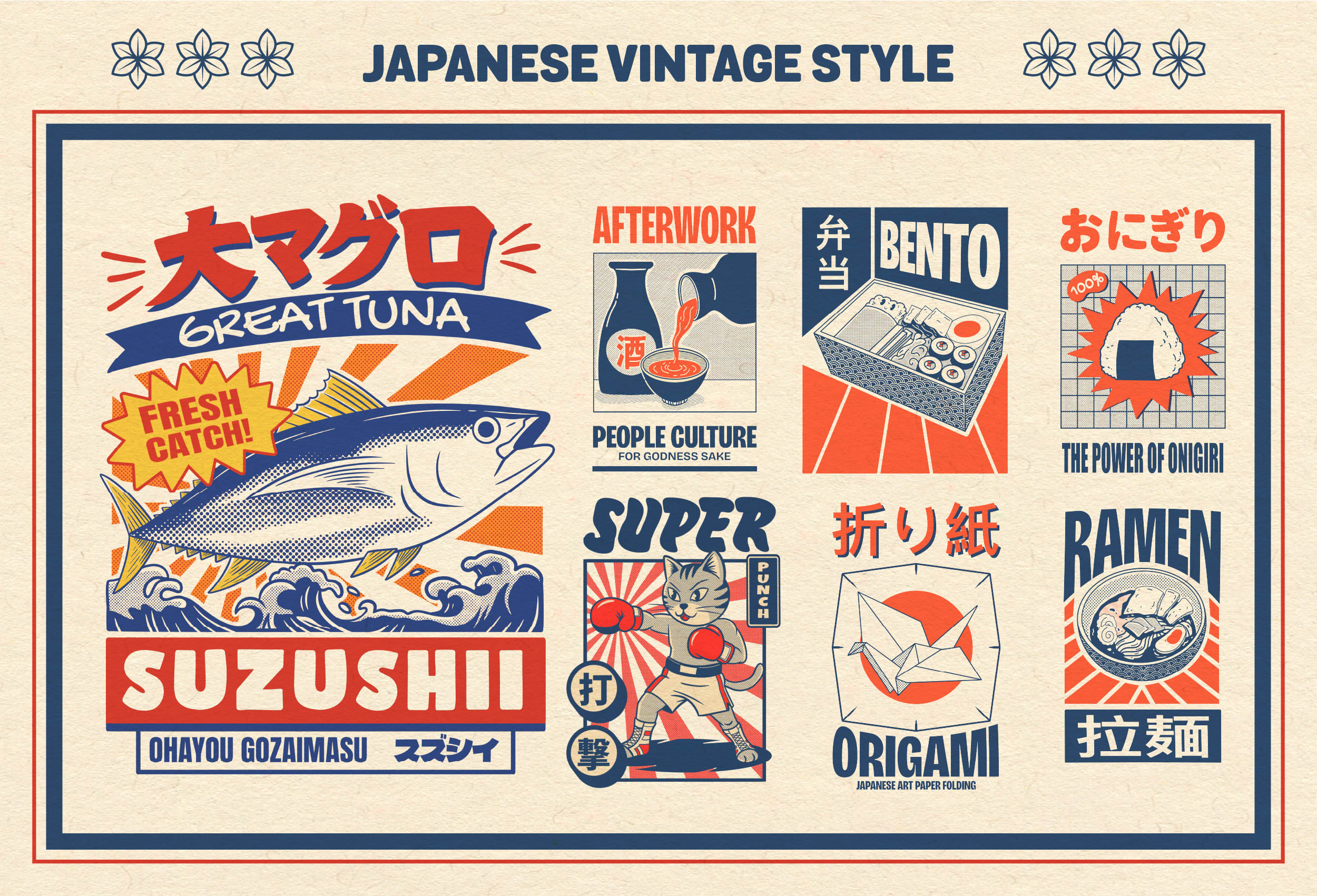 Create a vintage poster wall art japan style by Rioadimars | Fiverr