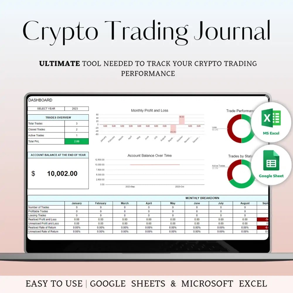 Créer un journal de trading crypto dans excel et google sheets