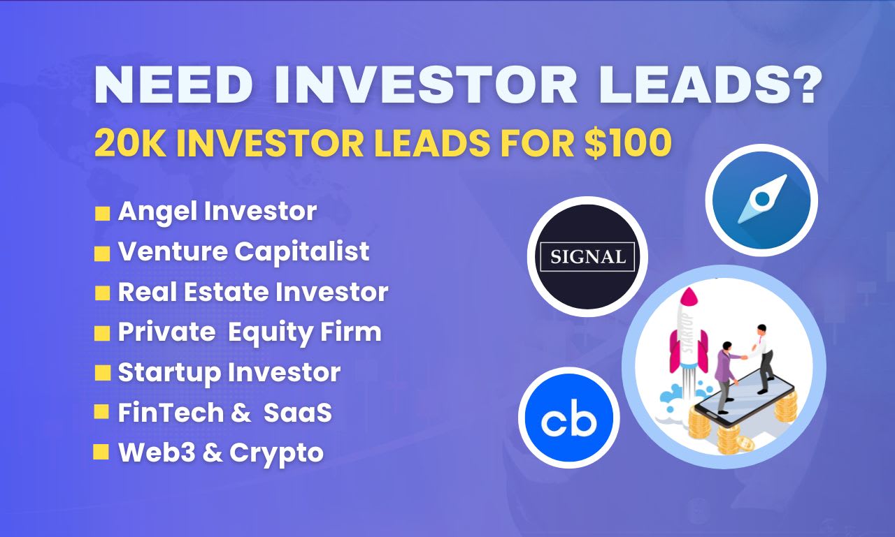 Provide angel investor leads and venture capital leads for startups by  Ridoy49 | Fiverr