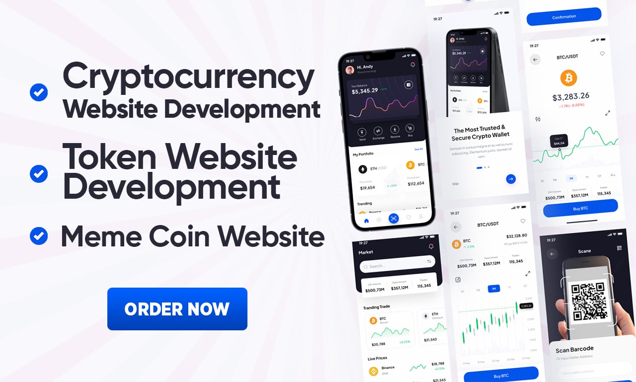 Bouw een crypto token website, memecoin website, presale ico token website