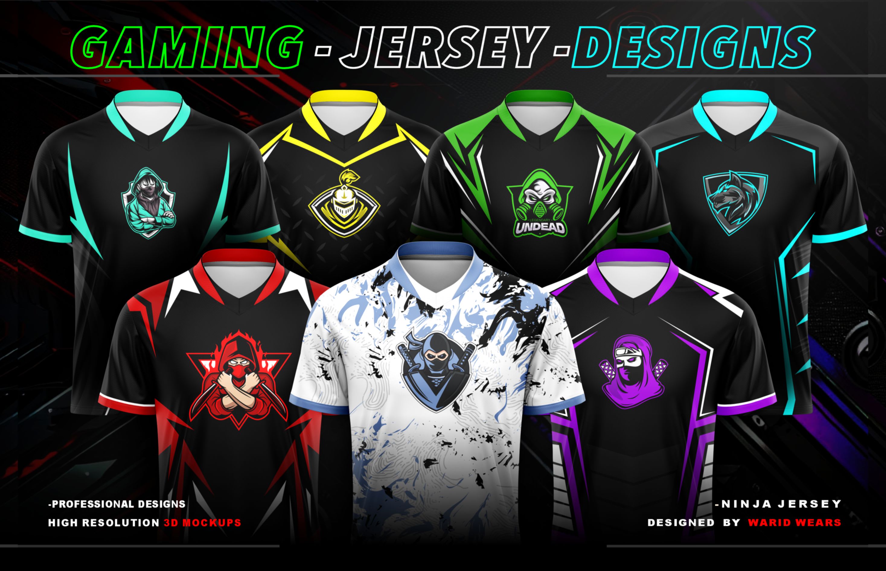 do 3d custom esports jersey design for gaming teams