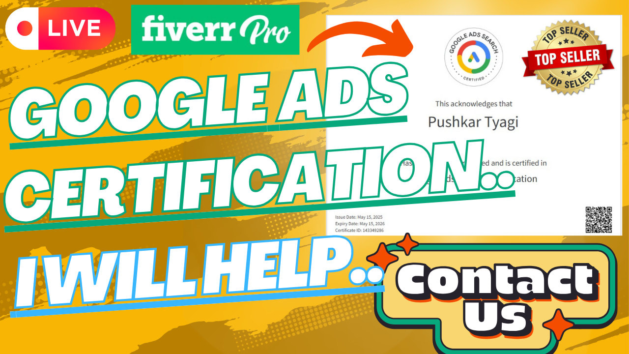 Give google ads certification course, guidance, training to pass the exam  by Webchromenet | Fiverr