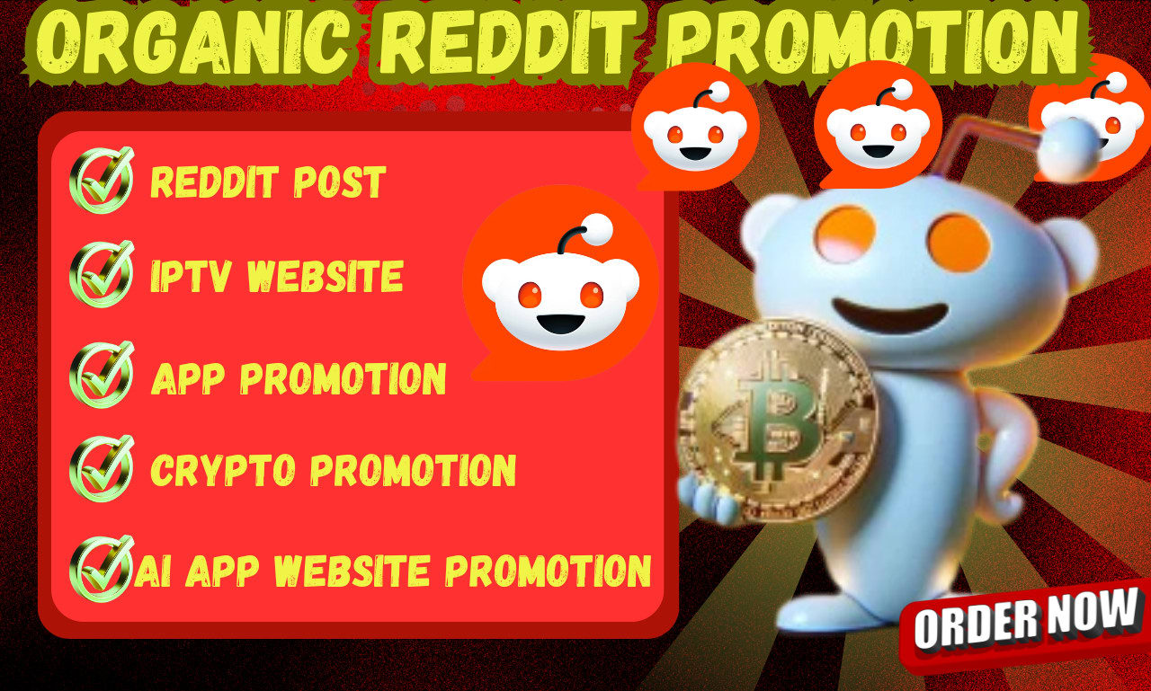 Promote iptv website, crypto, ad x blog with reddit marketing for saas  website by Wendyjeff | Fiverr