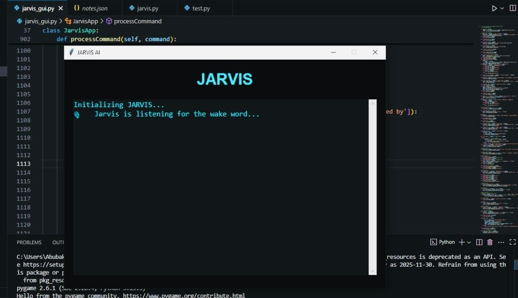 create a custom jarvis ai voice assistant in python with gui