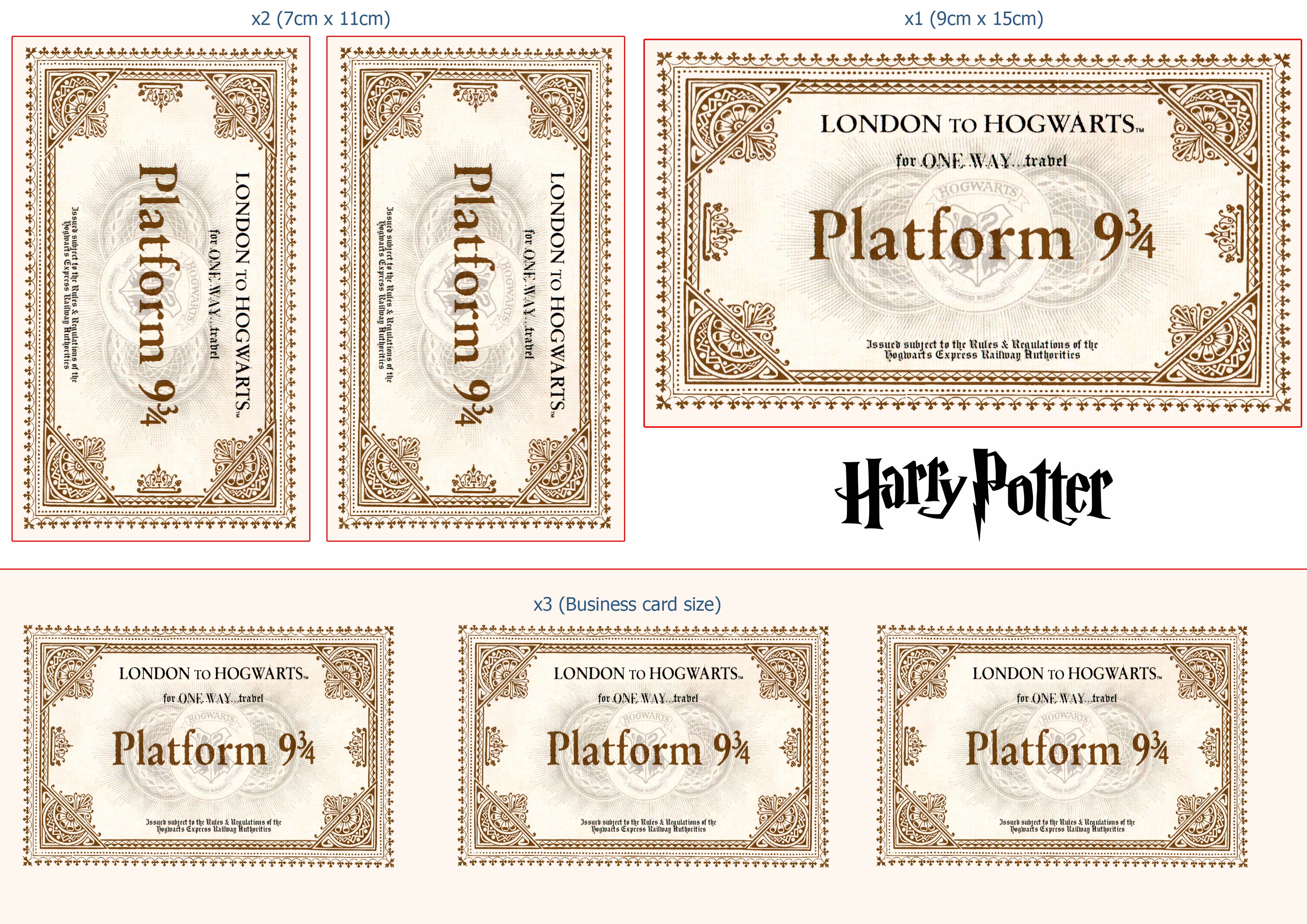Give You 6 Harry Potter Hogwarts Express Train Tickets To Print By Thebukkitlist