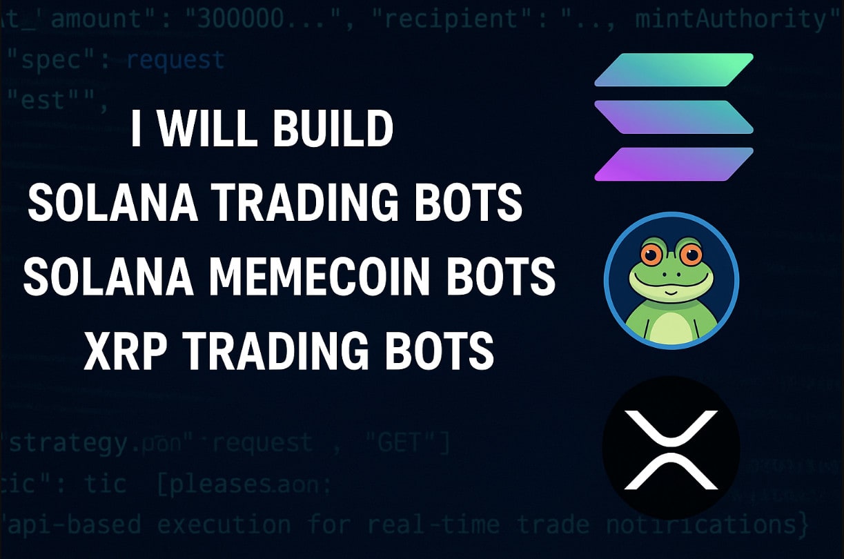 Construir bot de trading solana, bot de memecoin solana, bot de xrp
