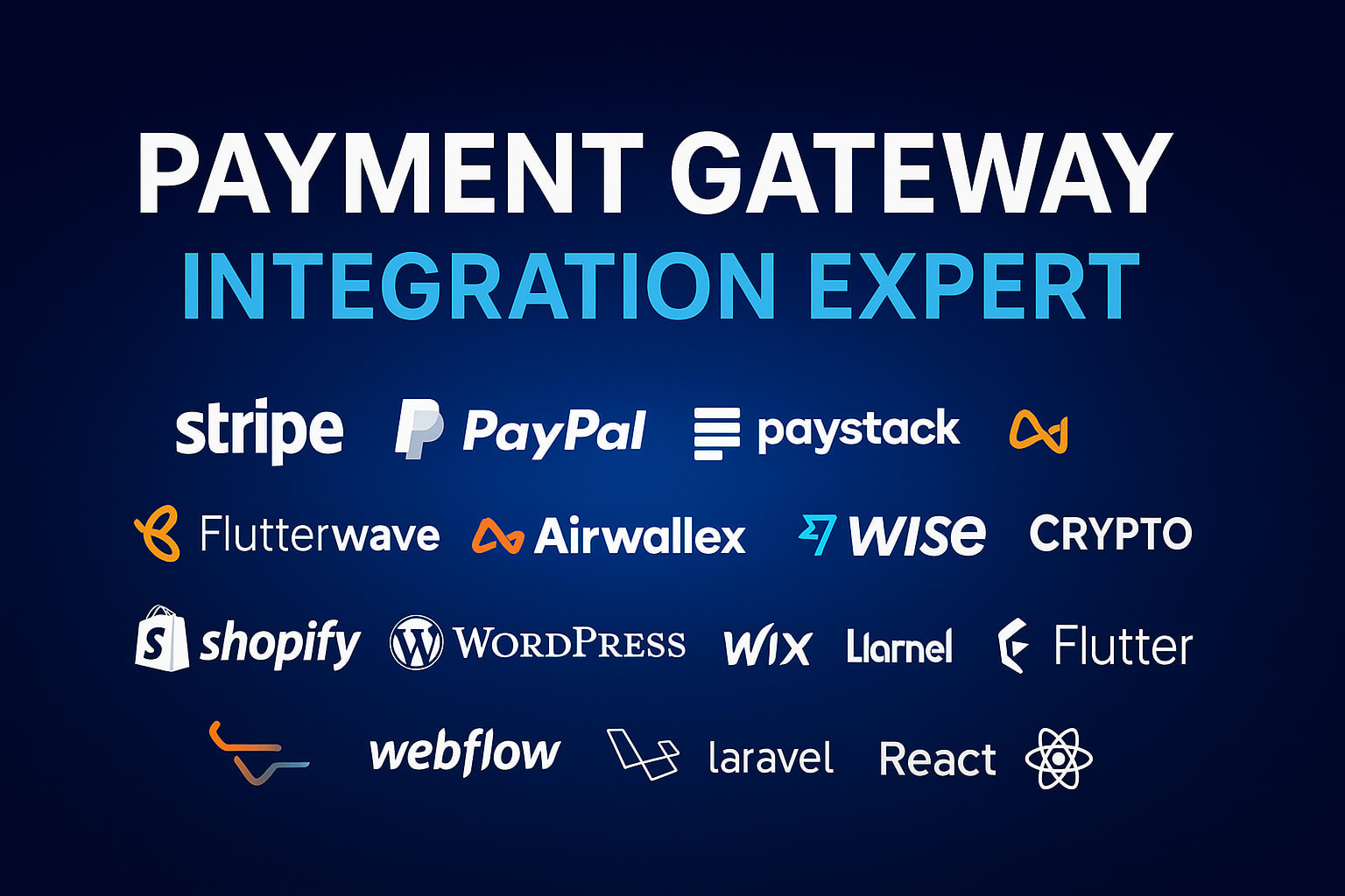 Setup and integrate stripe paypal flutterwave square crypto wise payment  gateway by Gabby_100 | Fiverr