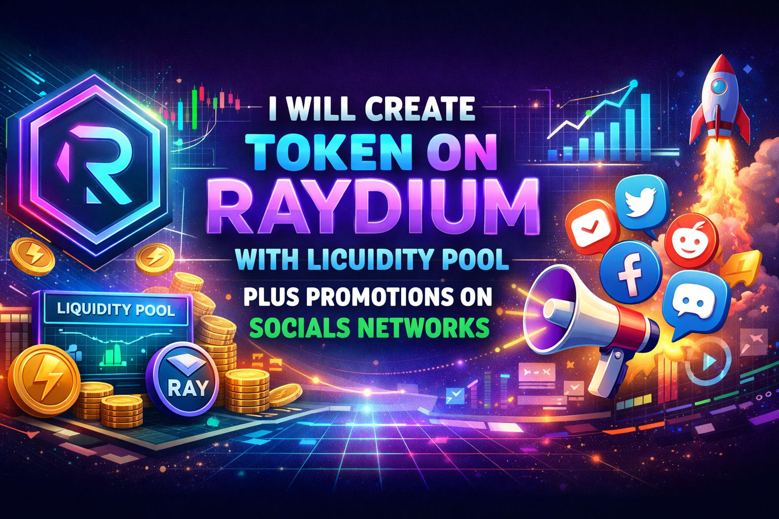 Create solana token on raydium with liquidity pool for dexscreener  promotion by Classihome | Fiverr