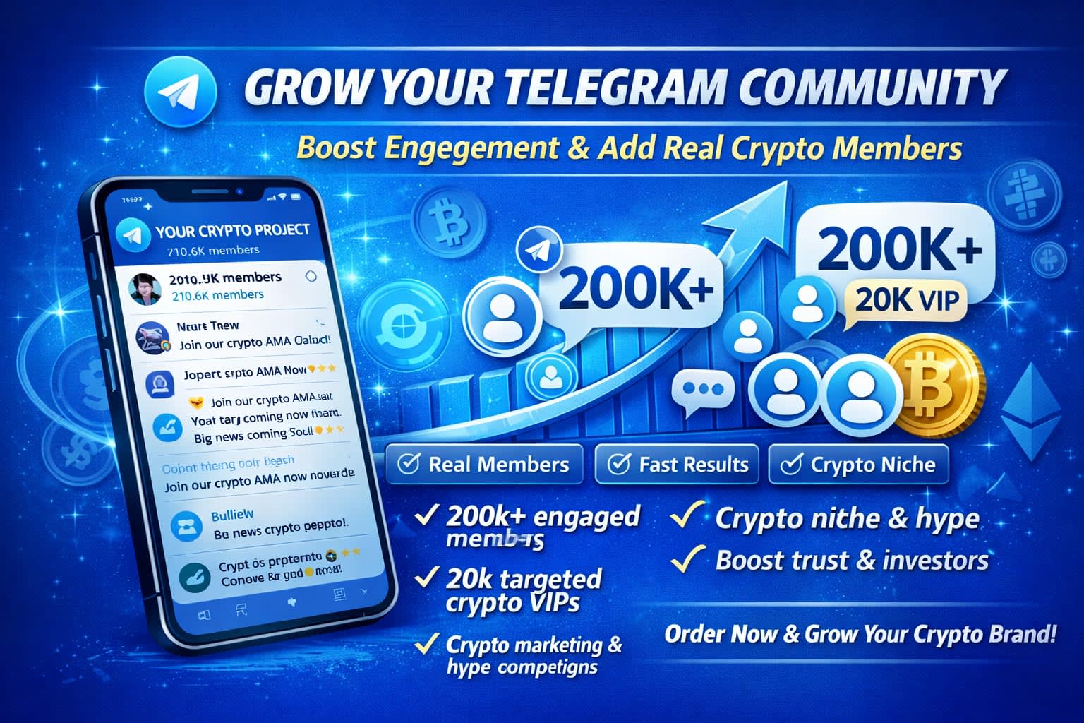 Crypto telegram ads token promotion, telegram followers twitter by  Ridwanuulahi | Fiverr