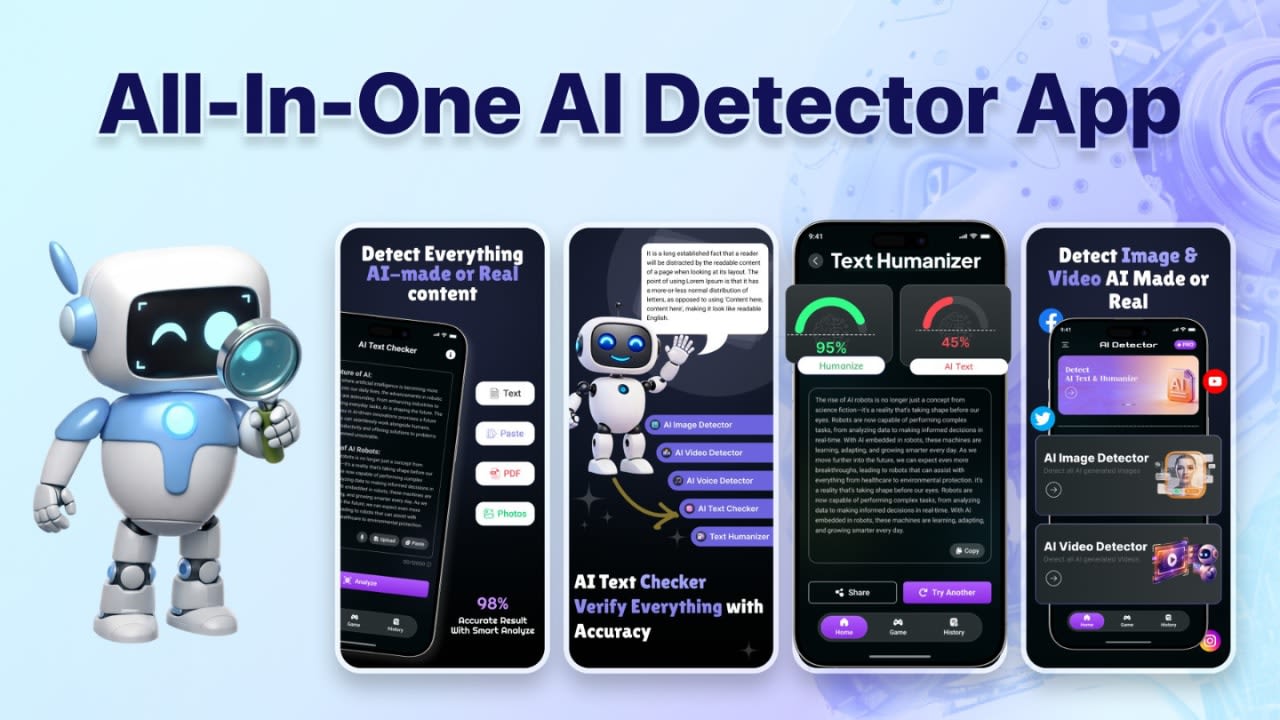 Desenvolver app de detecção de ia, app de detector de conteúdo de ia, app de detector de gpt