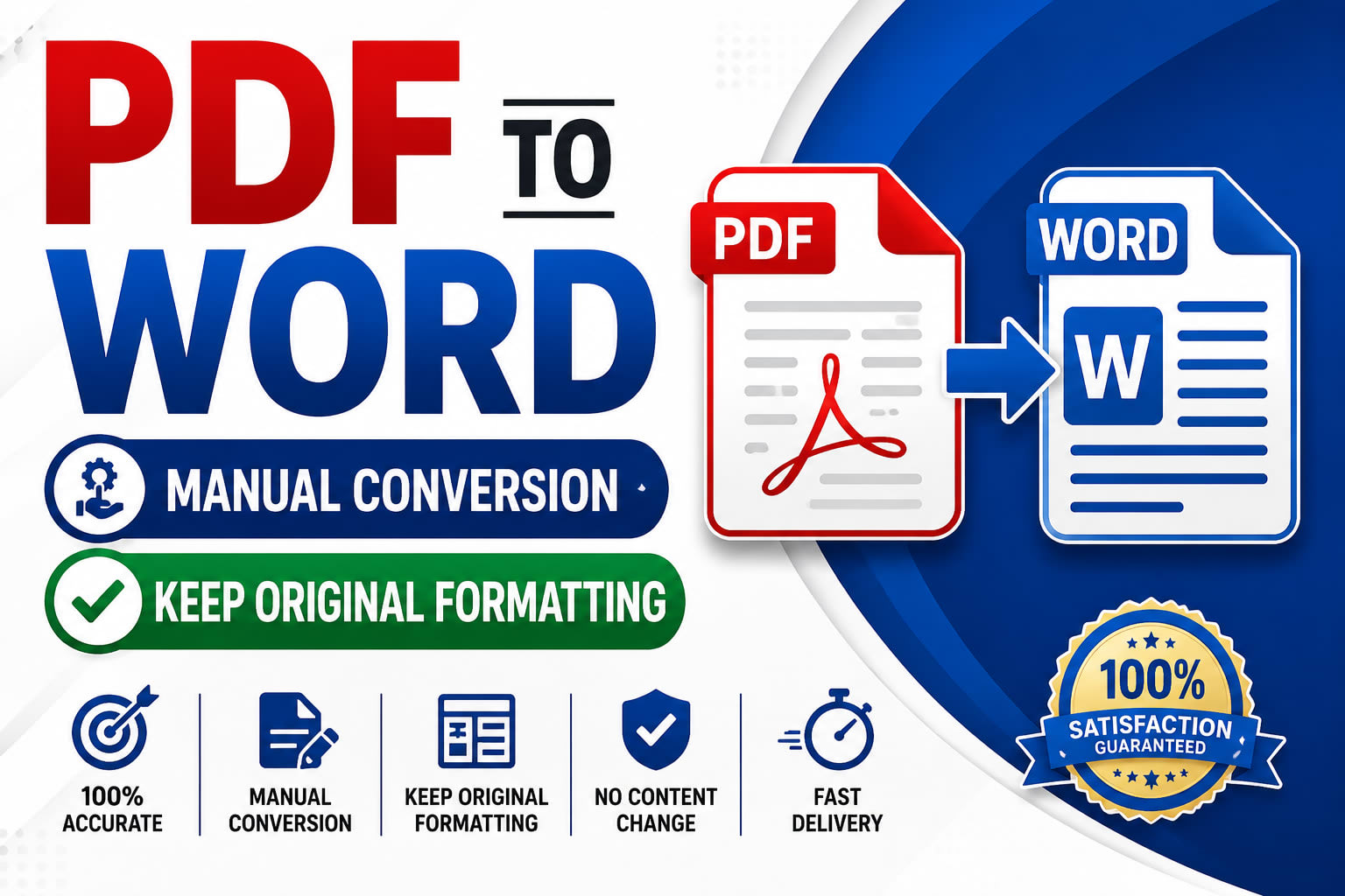 PDF to editable Word conversion gig thumbnail