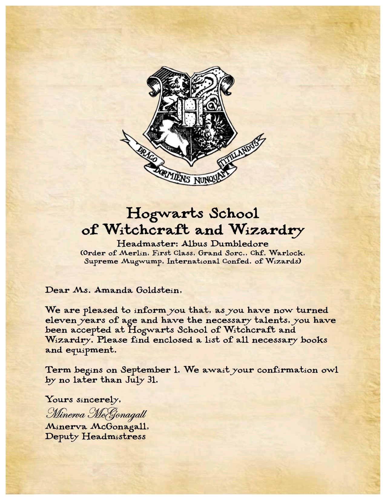 Create coustom harry potter hogwarts acceptance letter by Ig_graphic