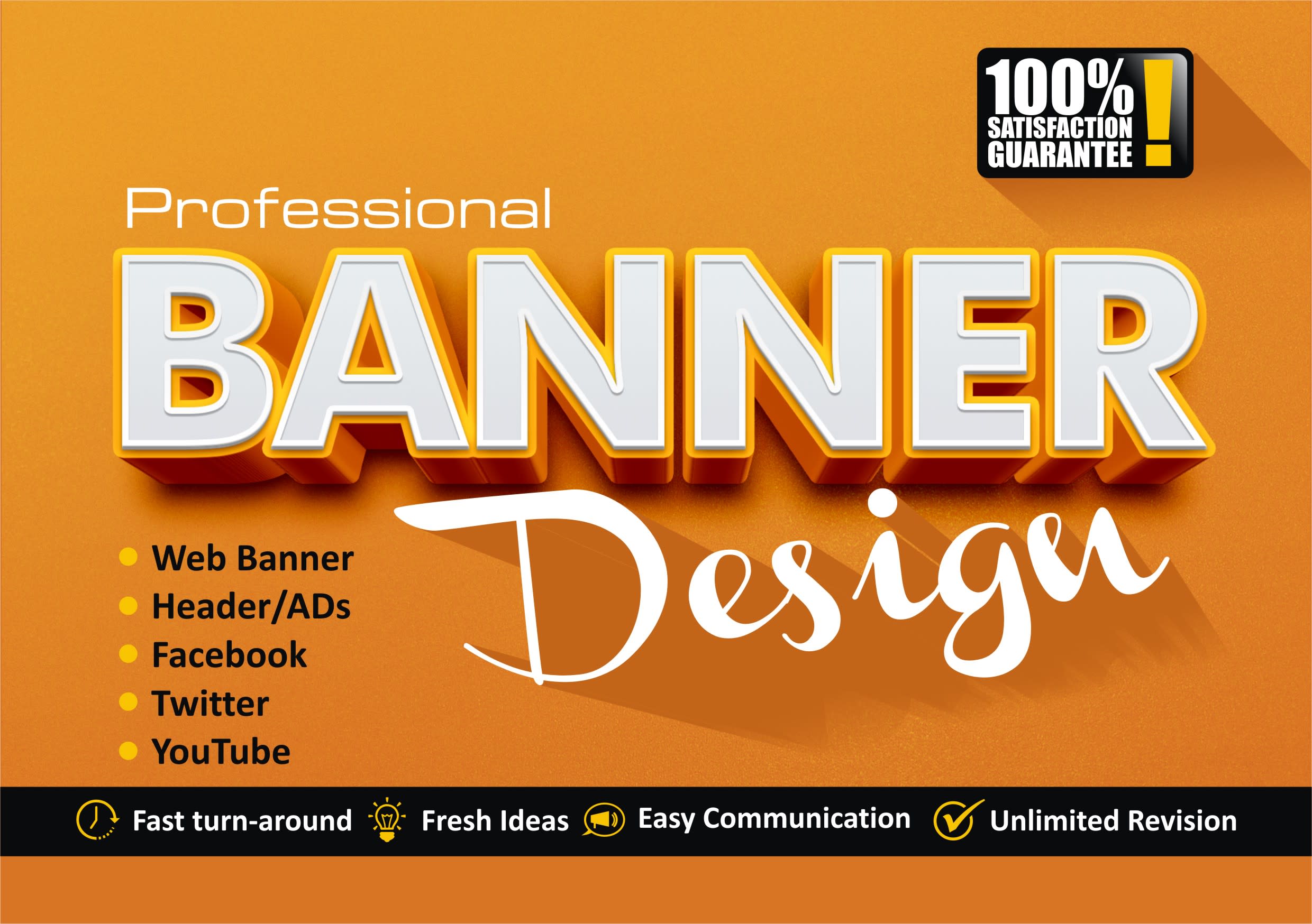 Design Attractive Website Banner Ad Header Media Banner By