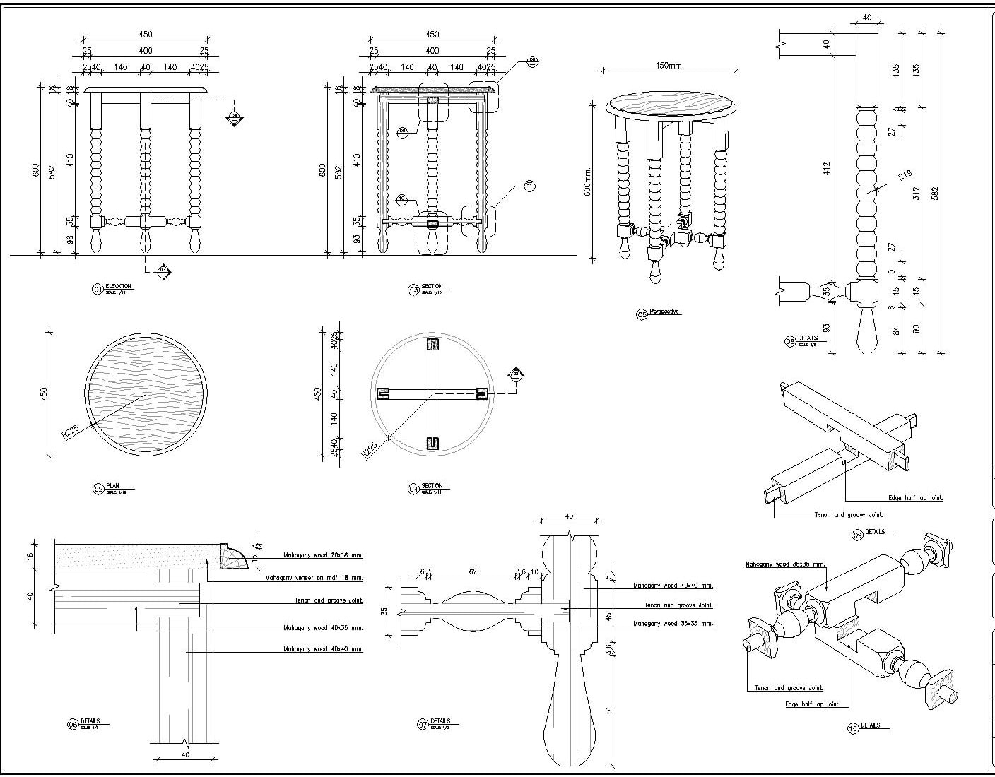 Draft Furniture Woodworking Joinery Cad Shop Drawing By Sayed Handol