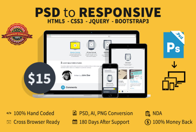 Convert Psd To Responsive Html5 Css3 Using Bootstrap 5 By Sheikhnoman08 Fiverr