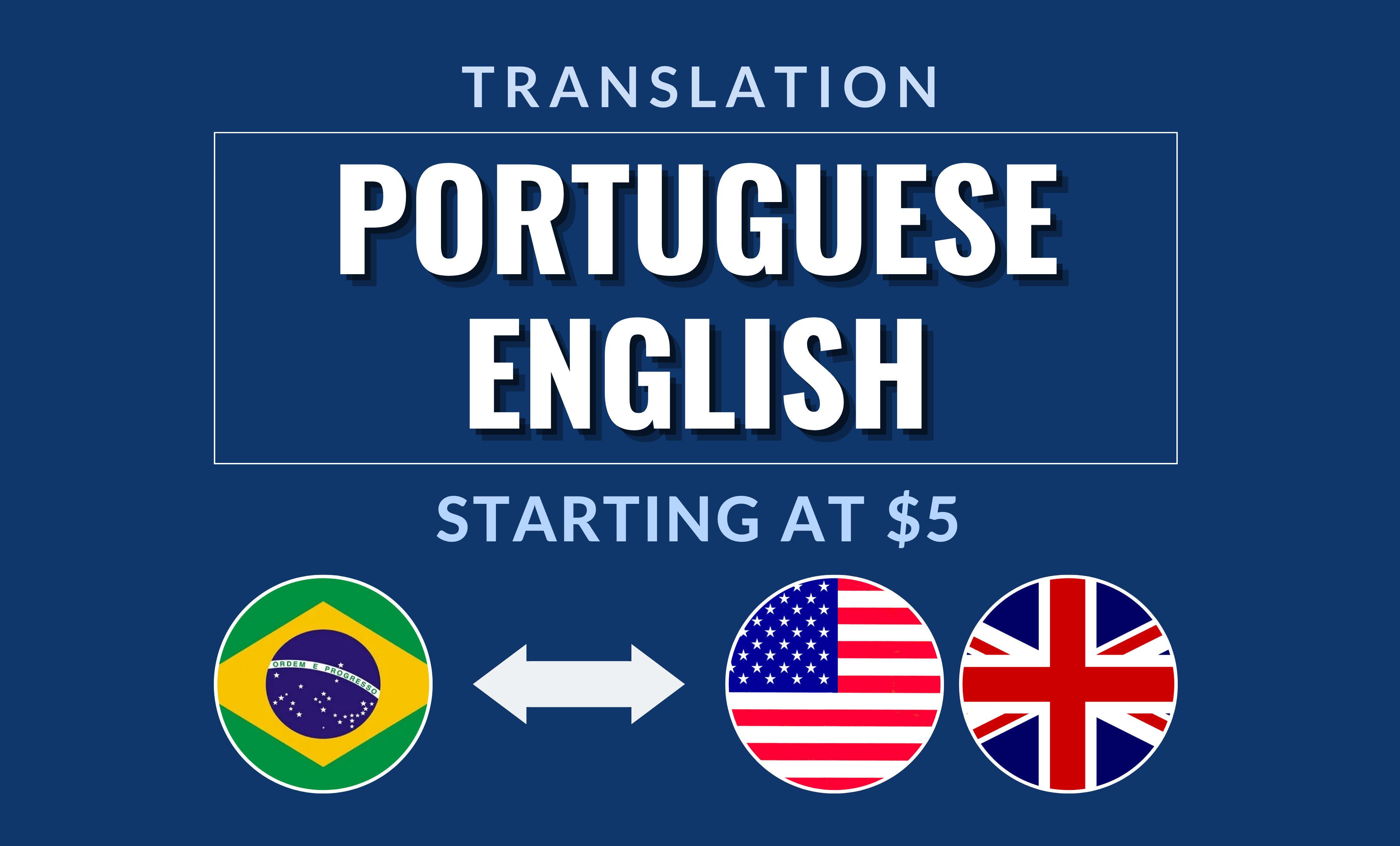 Translate brazilian portuguese to english and vice versa by Gabcaracas |  Fiverr