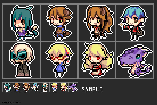 Create a 32x32 pixel art of anime