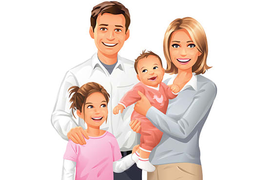 Make family cartoon for you by Jewelmalone | Fiverr