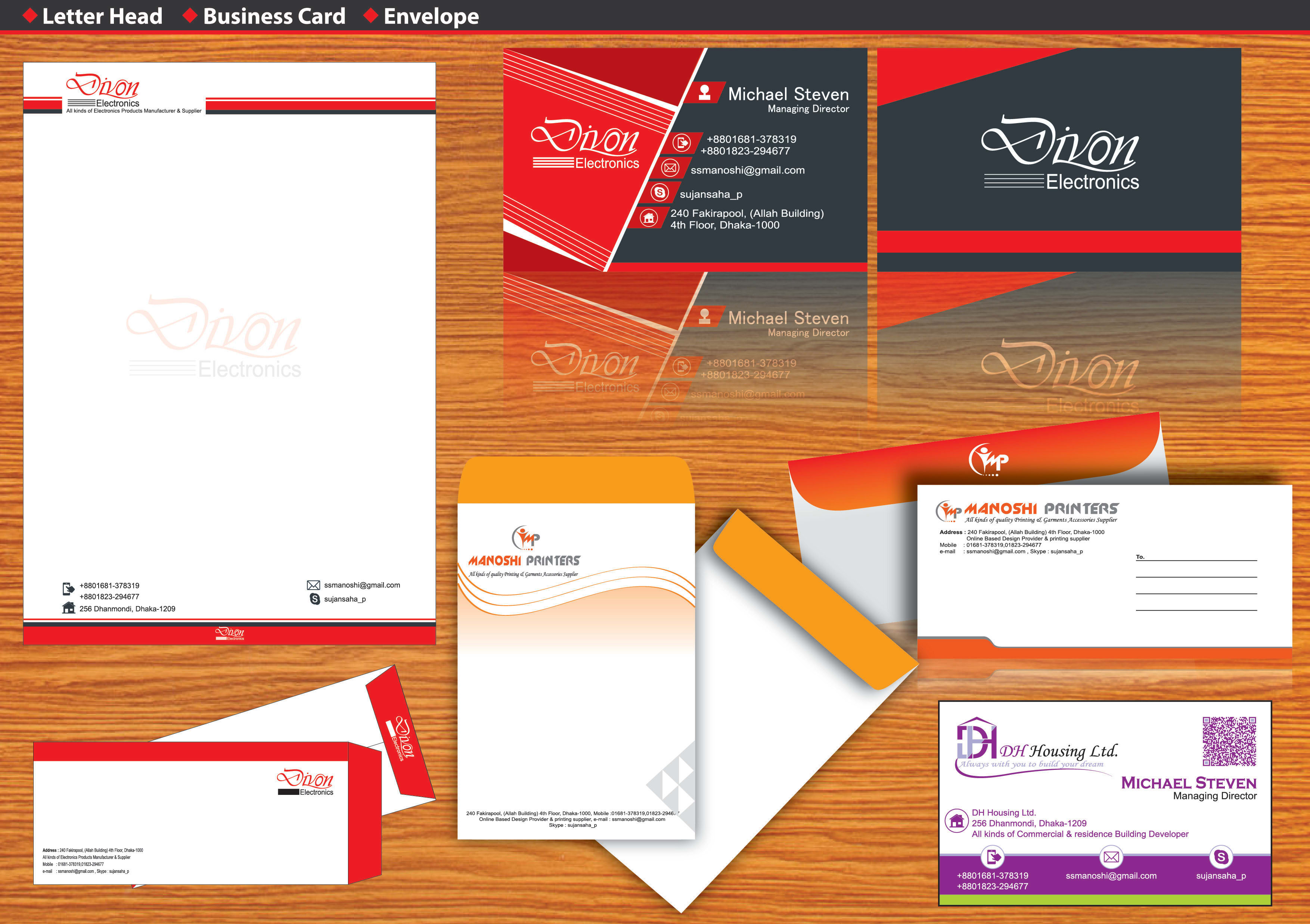 Business Card Letterhead Envelope Template