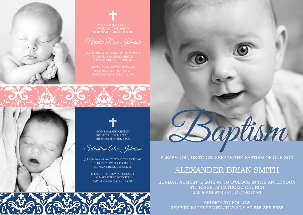 Twins Baptism Invitation Template Venngage