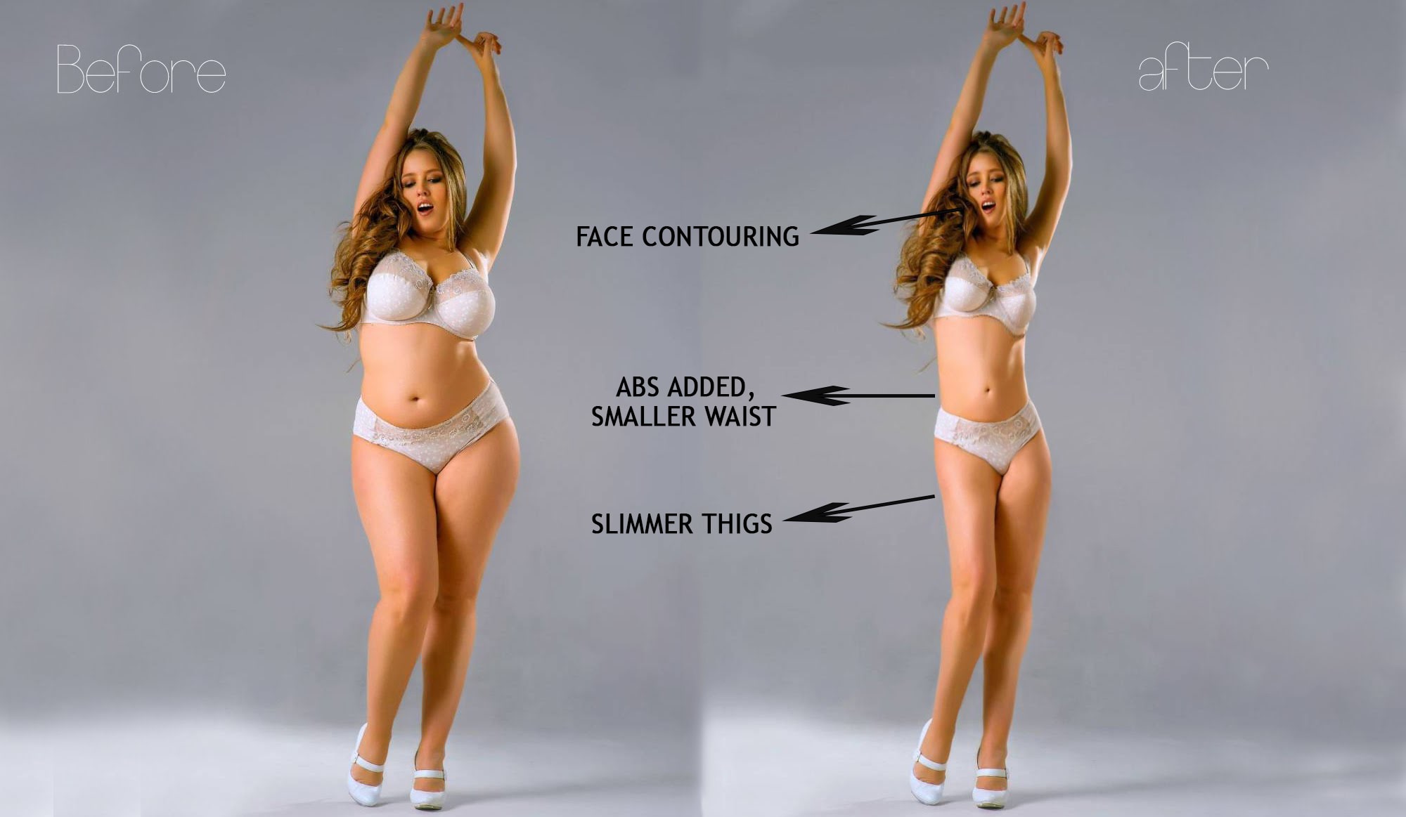 Make you slim and reshape your body in photoshop.