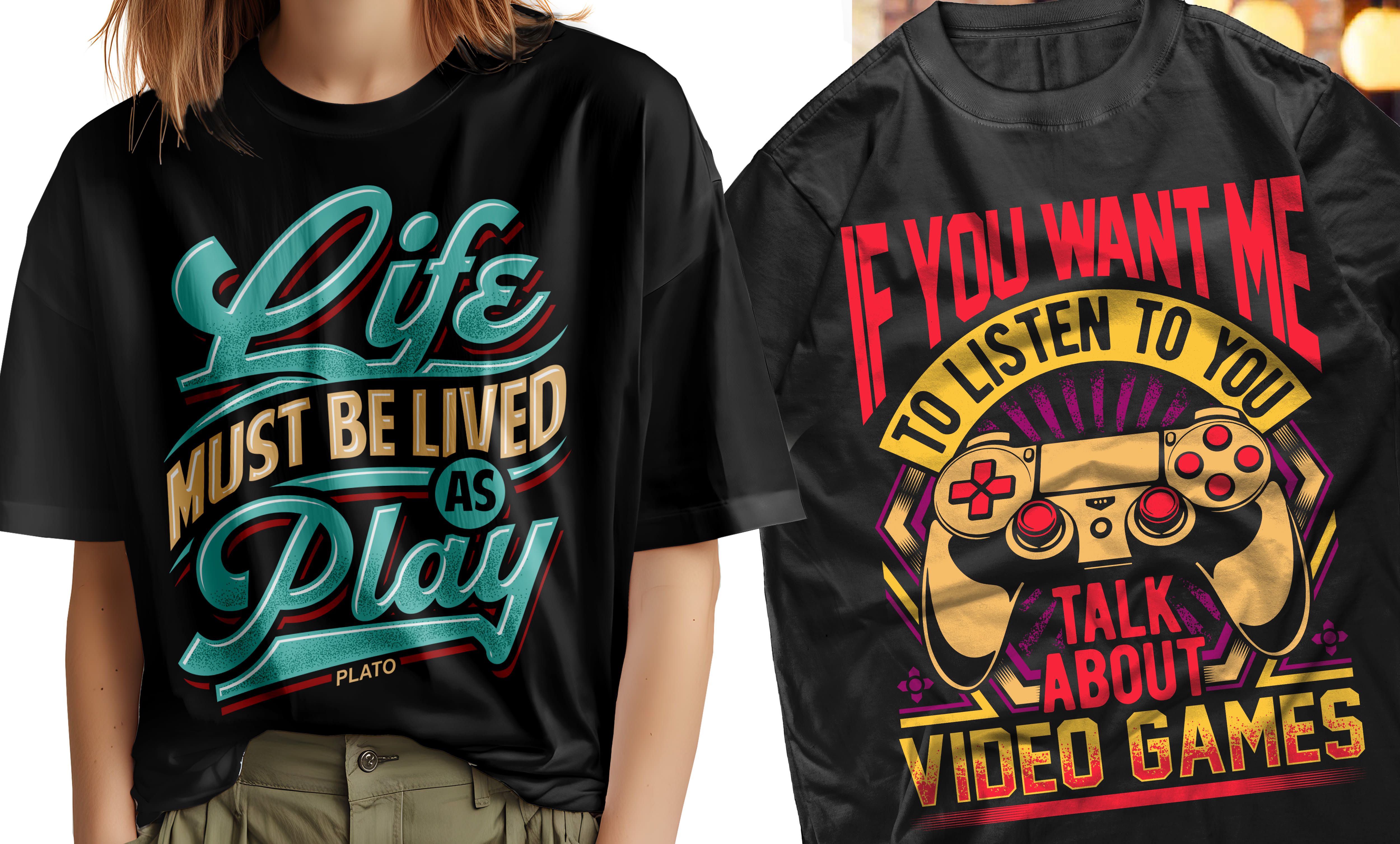 Diseñaré camisetas con tipografía o gráficos personalizados y ropa