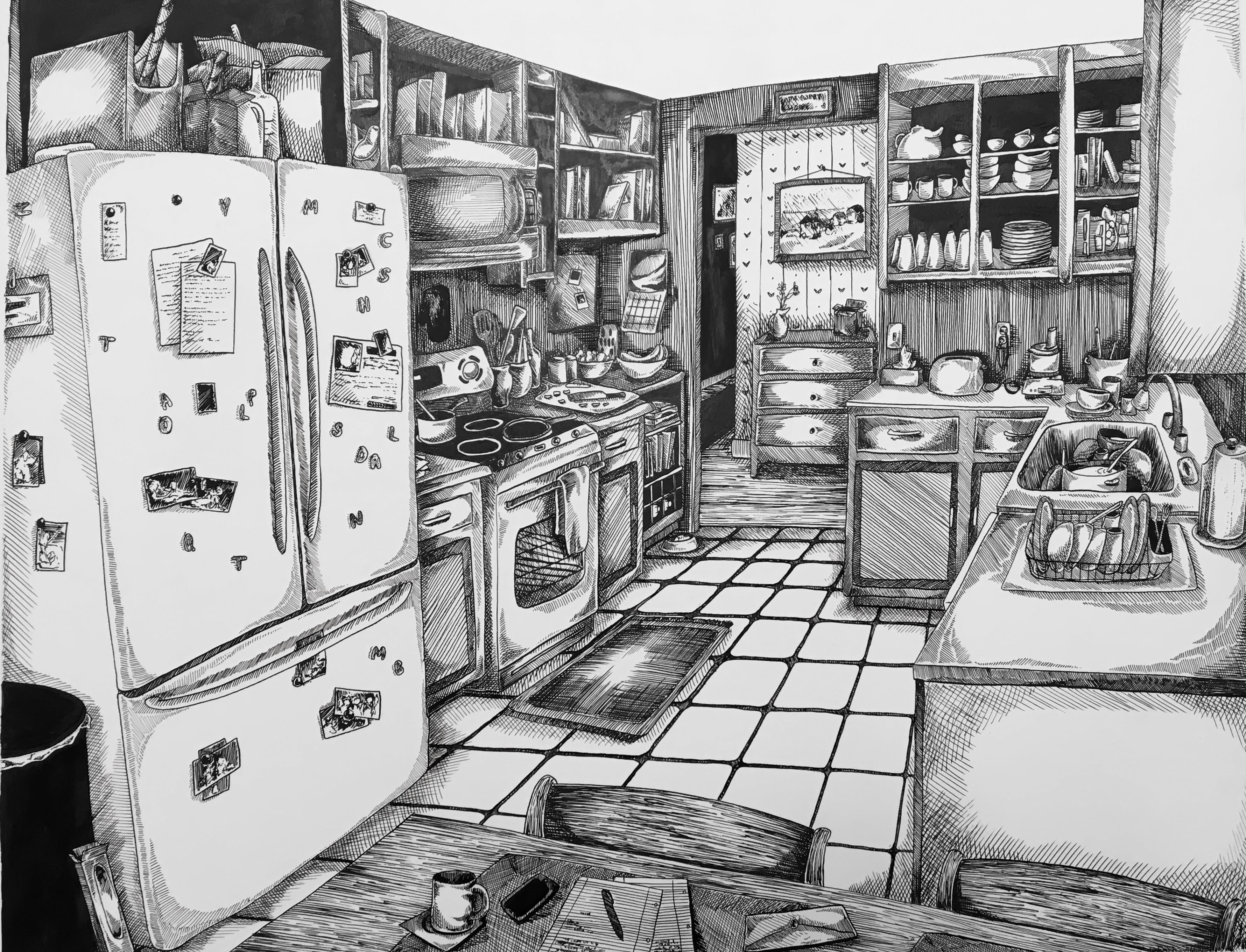 Draw Environments In Traditional Pen And Ink By Mvwheelock