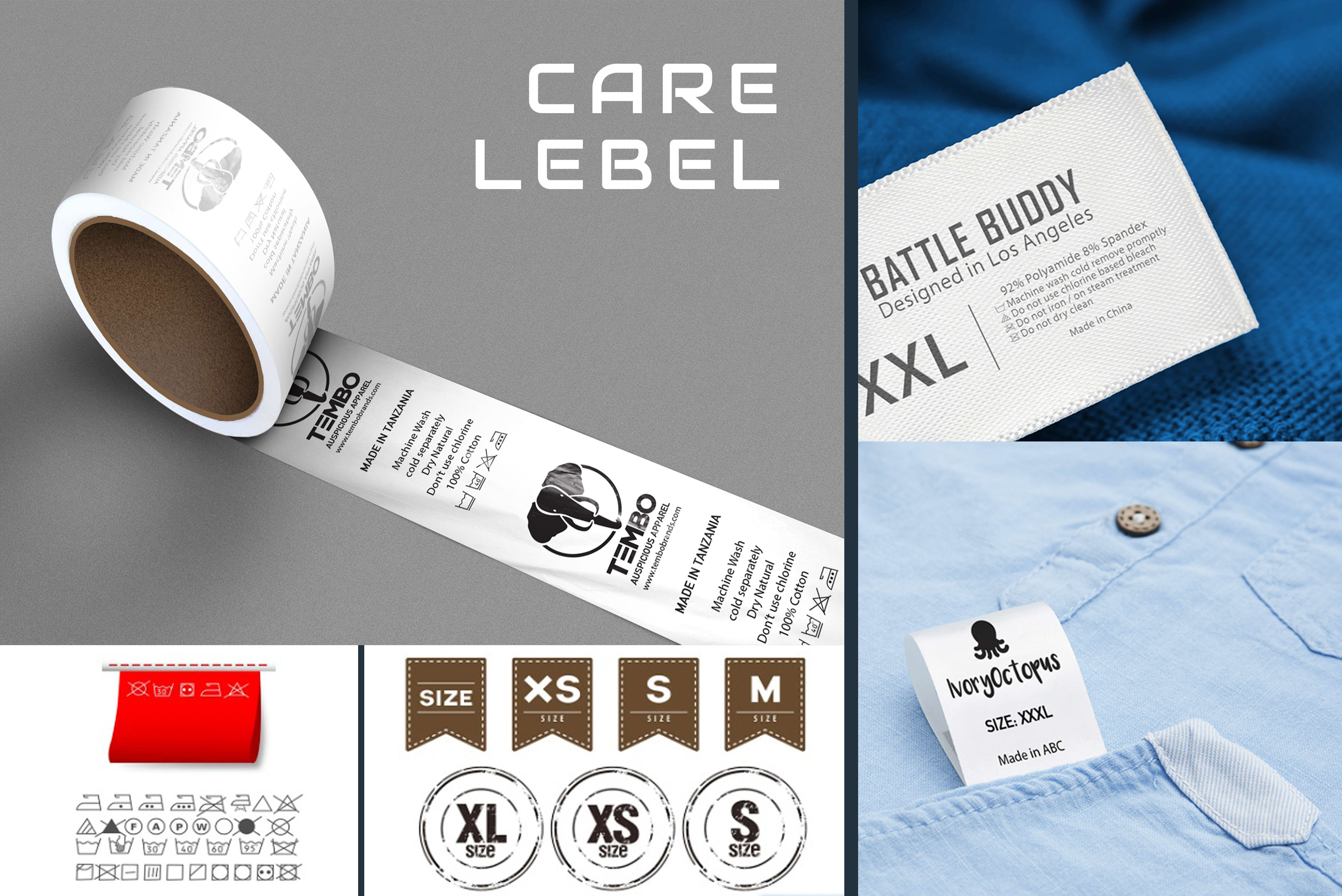 do clothing labels or tags, hang tags, care labels