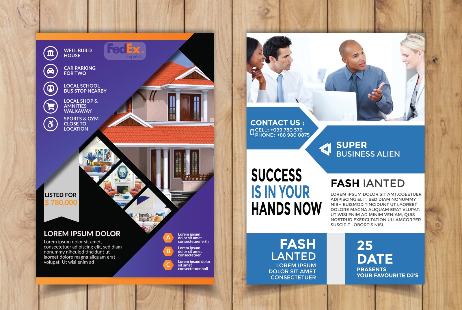 Do professional flyer design in 21 hours by Mdkawsar21  Fiverr With Fedex Brochure Template