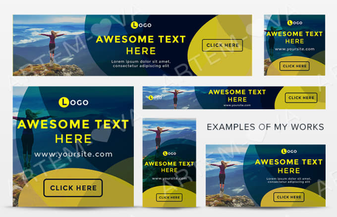 6 Sizes Html5 Creative Banner Ads By Ben Maghri