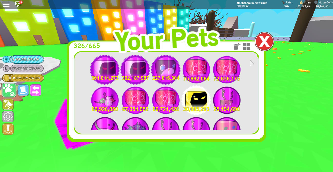 Sell Pets In Roblox Pet Simulator By Proplayingpanda - roblox pet simulator moon