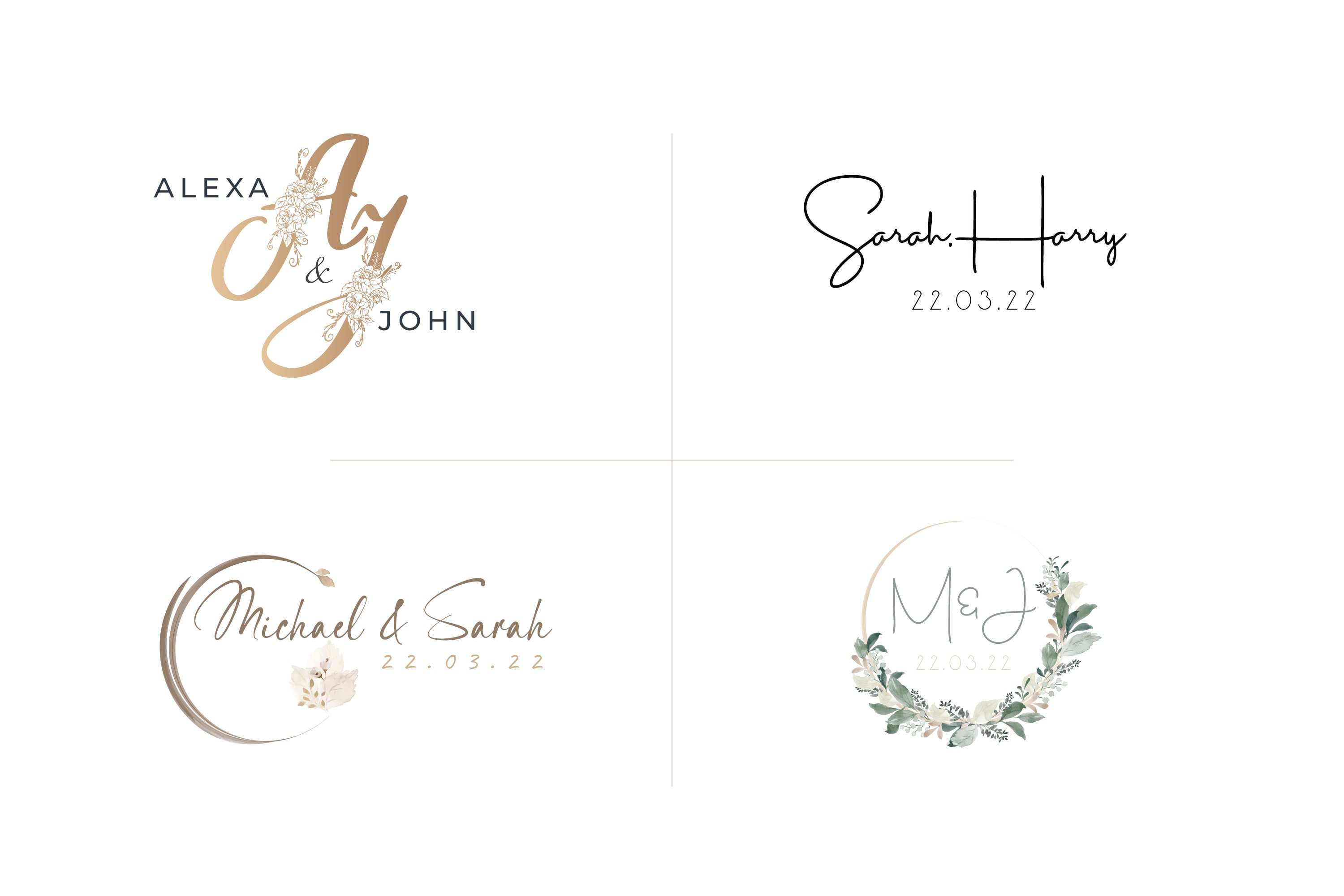 Wedding Logo Design Wedding Monogram Wedding Logo MA AM 