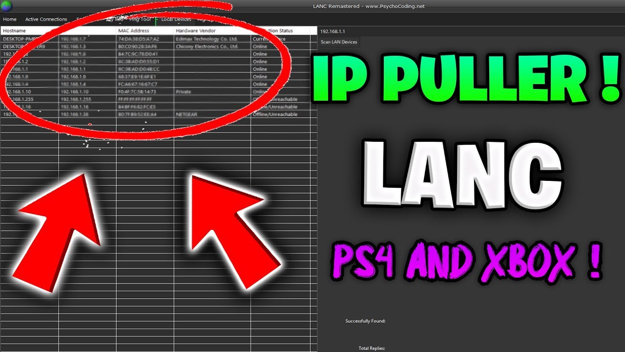 How to pull IP's on Xbox and PS4 with Lanc Remastered 