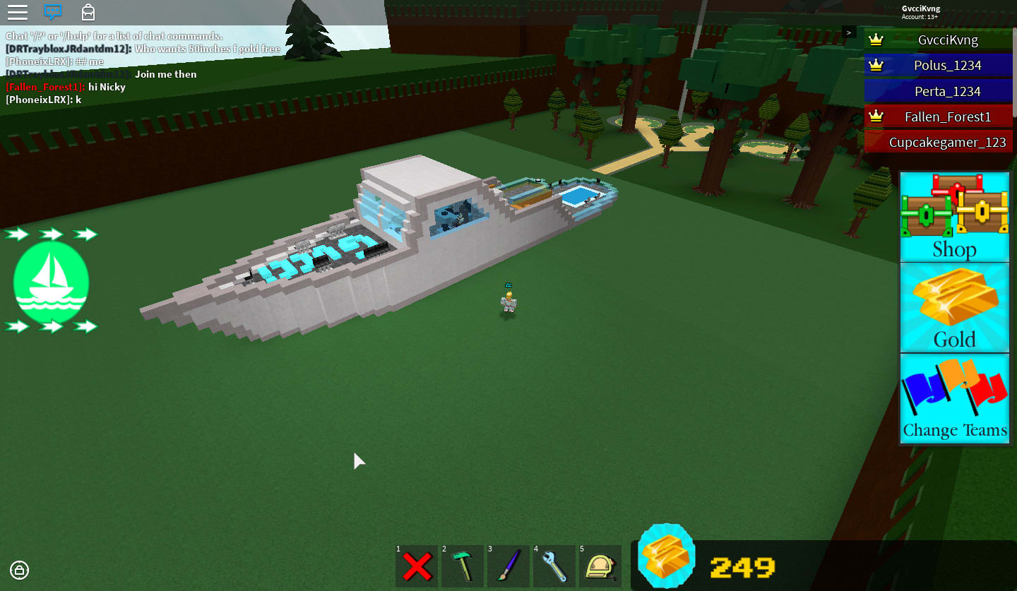 Build You A Awesome Boat On Build A Boat For Treasure By Glibbidy - playing with harpoon roblox build a boat for treasure youtube